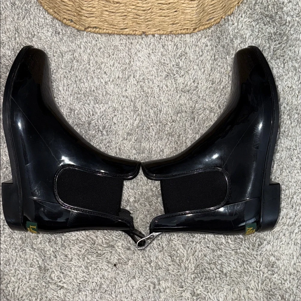 Lauren Ralph Lauren Tally Bo Rai Glossy Black Rain winter Boots women’s size 6 - Picture 8 of 10